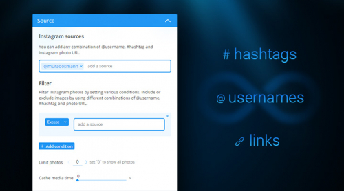 InstaShow “Source” Tab and How to Customize Instagram Content
