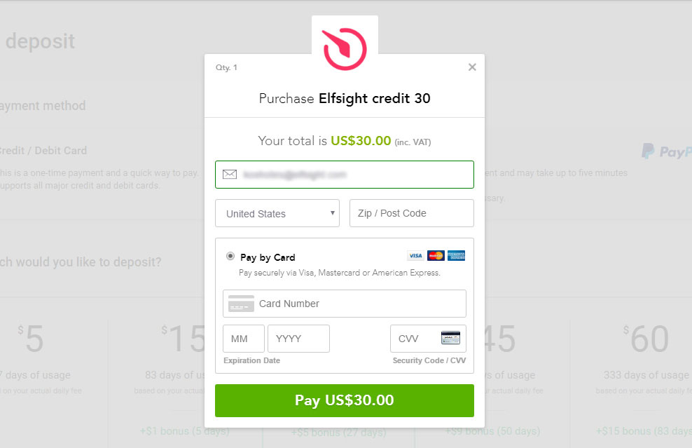 Elfsight Apps Card Payment