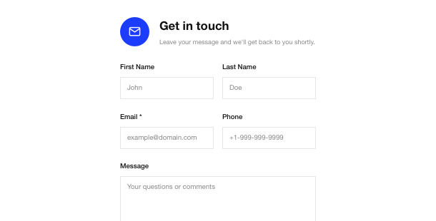 Embed a form to your website which will help people contact you on Gmail