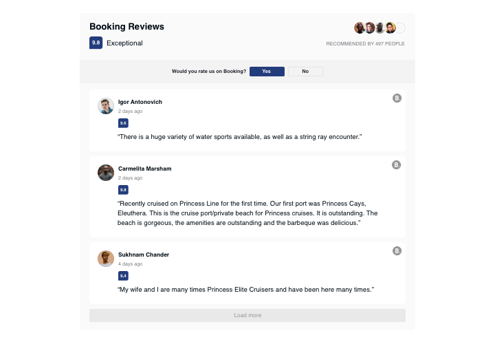 Jimdo Booking.com Reviews widget