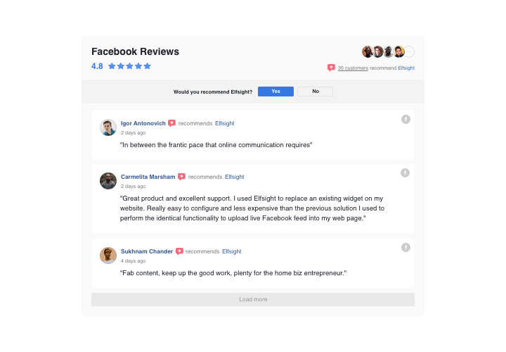 Shopify Facebook Reviews app