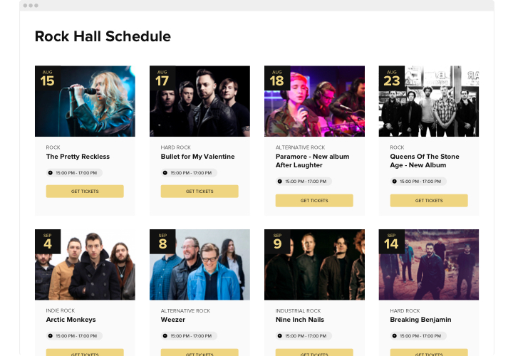iFrame Event Calendar widget