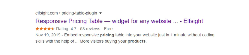 star rating snippet example