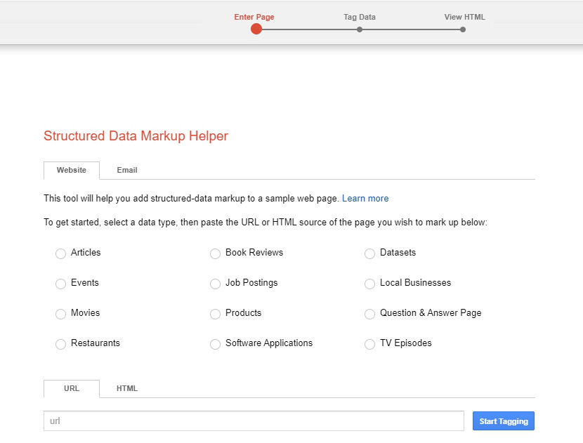 Google Structured Data Markup Helper