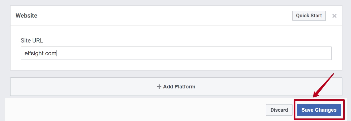 Enter the website name for an Instagram app