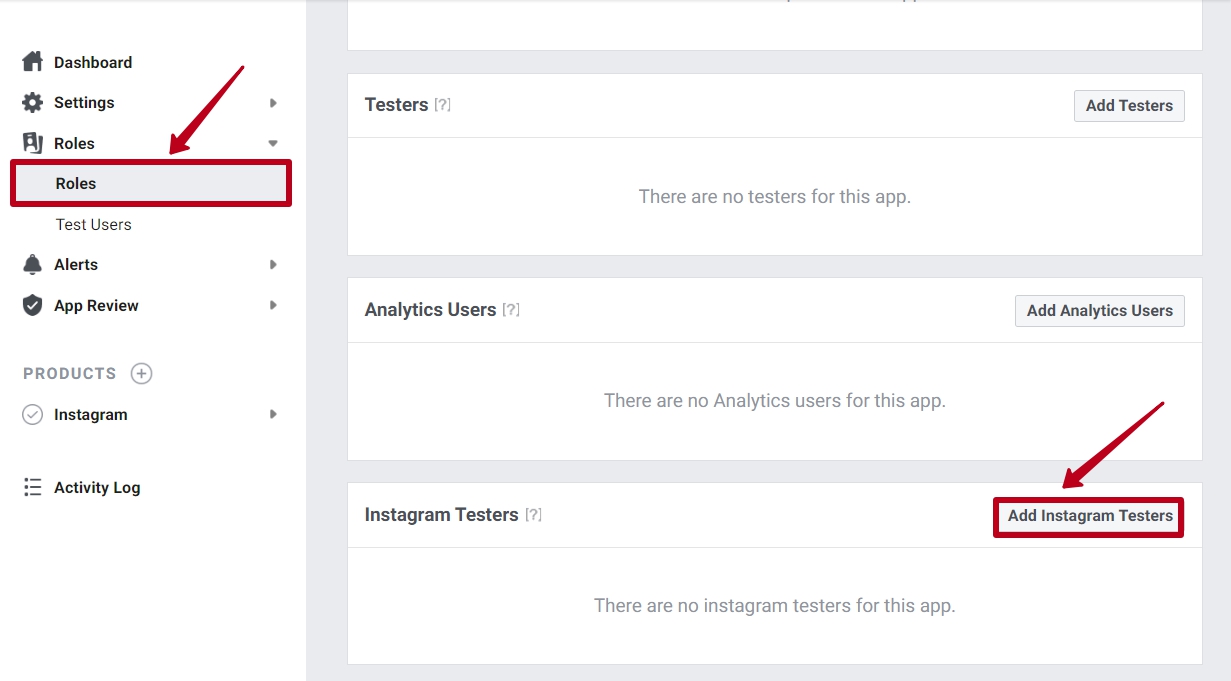 Add new Instagram tester
