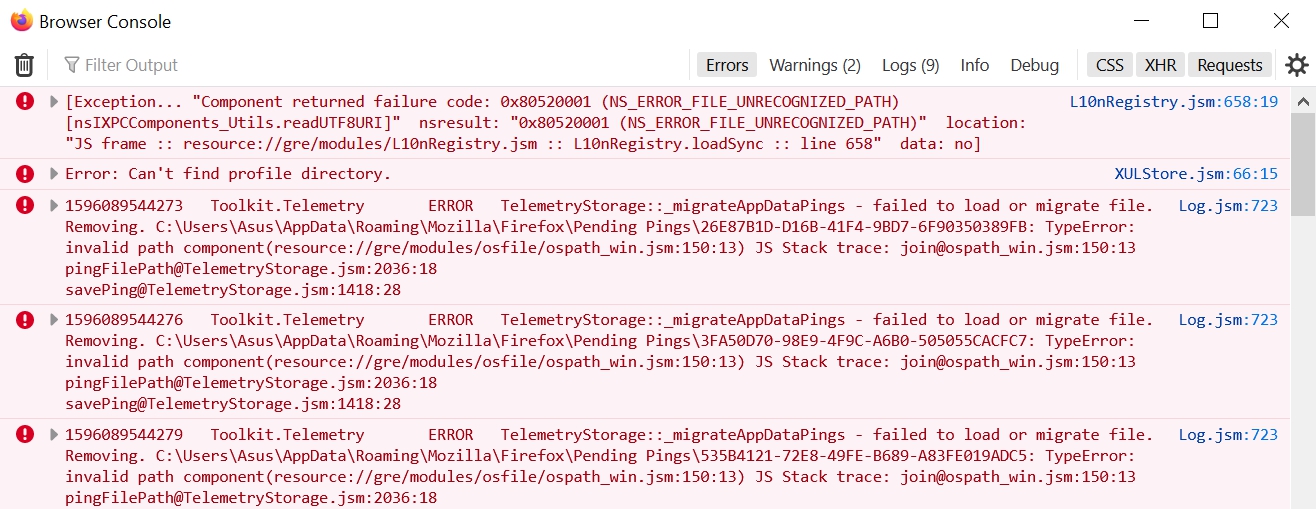 How to open Firefox developer console