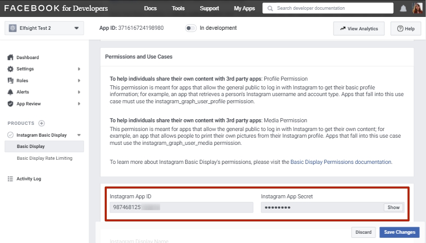 Get instagram client id and client secret