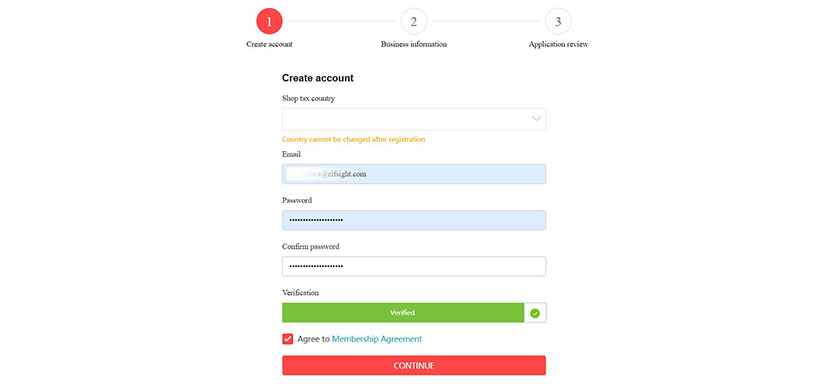 Create Aliexpress Seller's account