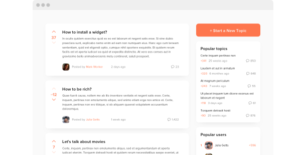 Forum widget for website