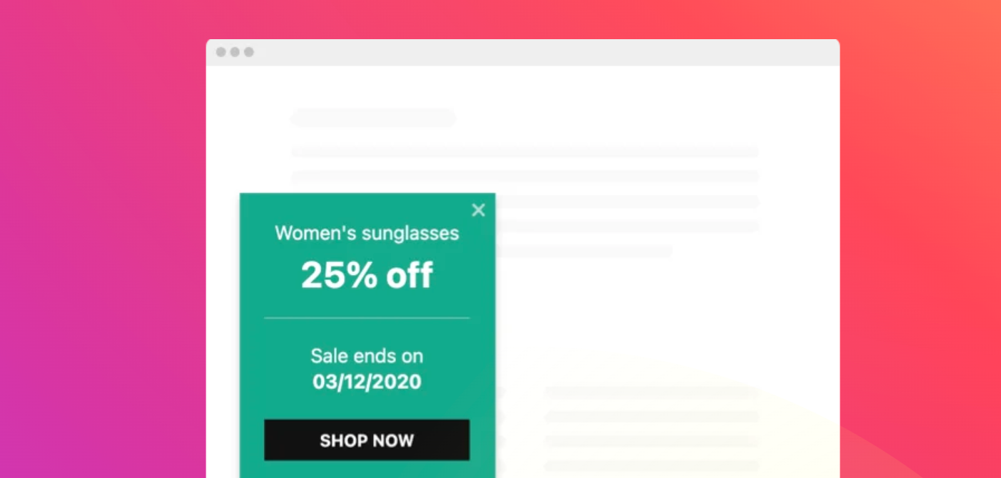 Popup de notificação