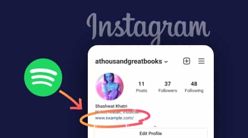 How to add Spotify link to Instagram bio