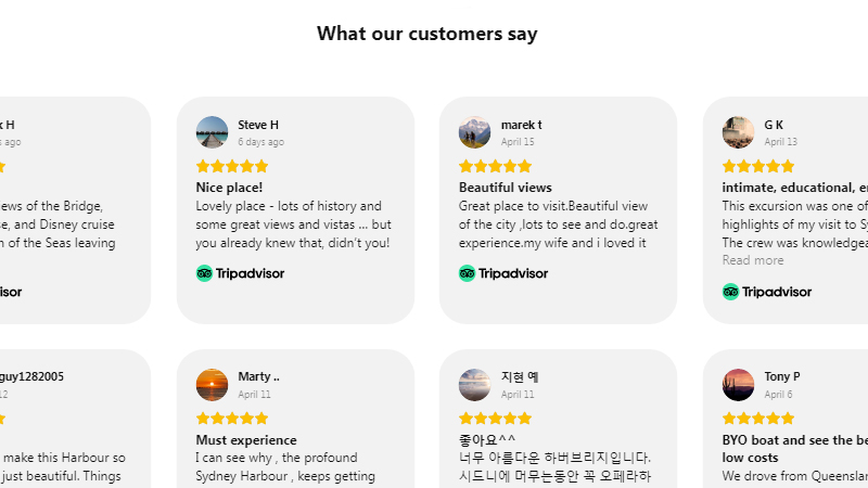 Grid Template of TripAdvisor Reviews Widget