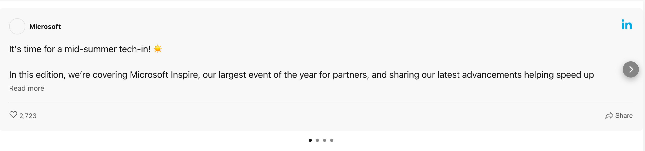 Curseur de flux LinkedIn