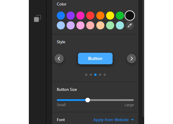 Personnaliser l'apparence du widget de site web Bouton