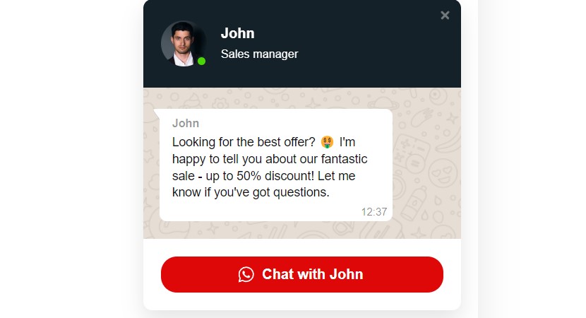 WhatsApp Chat for Wix example 3