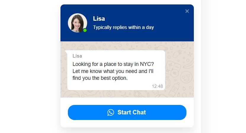 WhatsApp Chat for Wix example 4