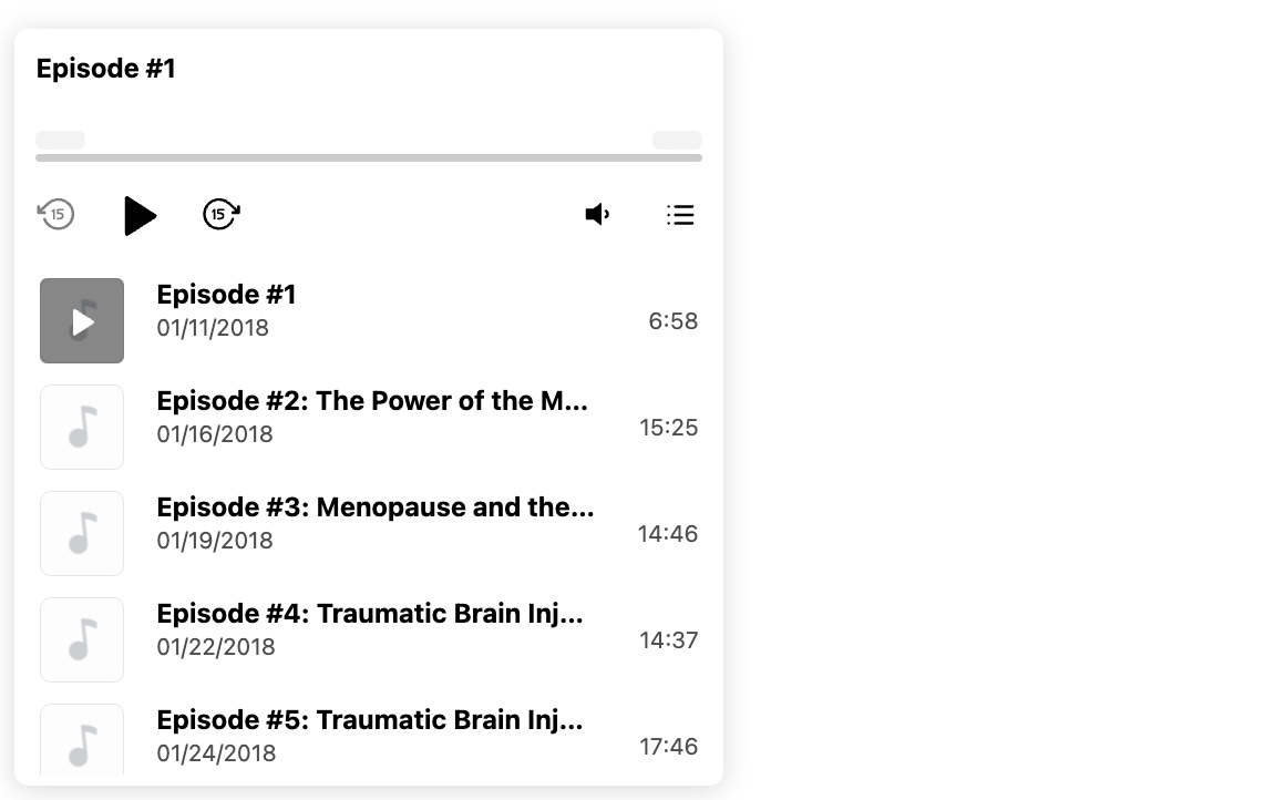 Physical & Mental Health Podcast Player template for WordPress