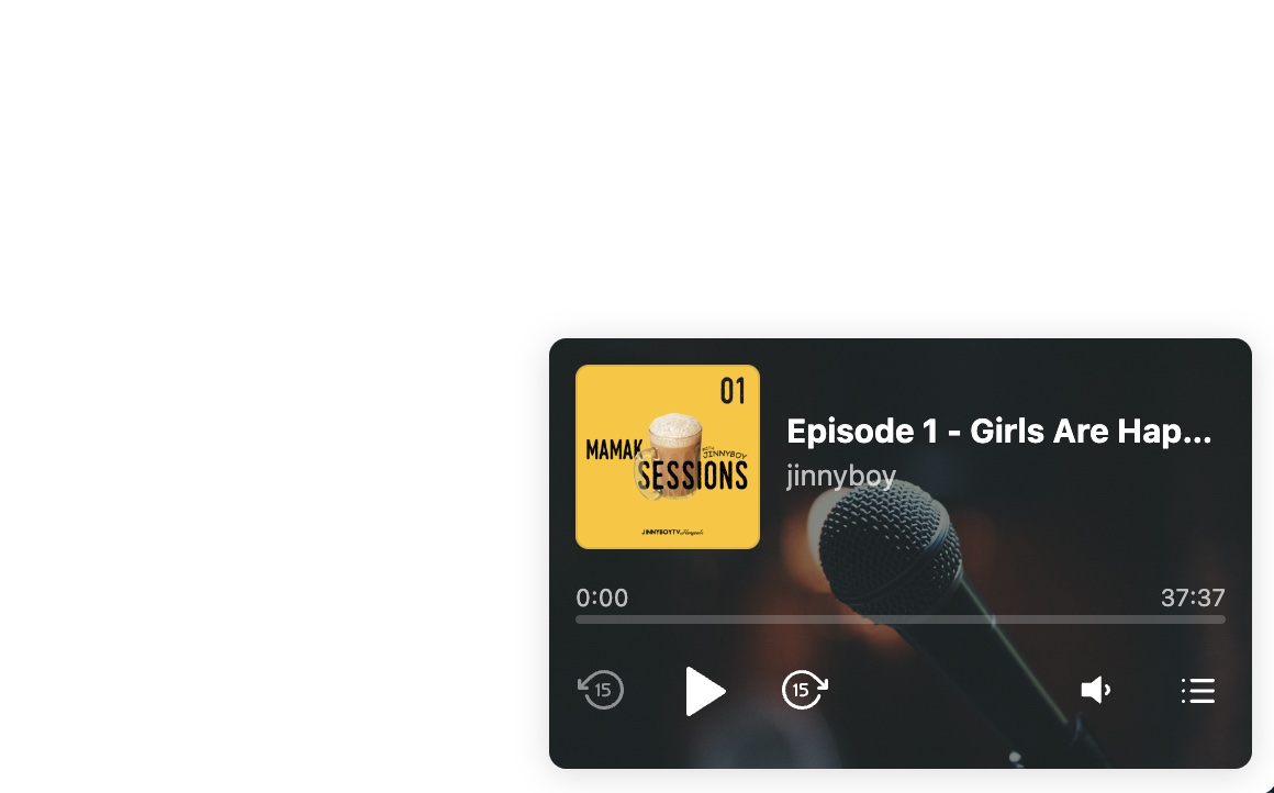 Stand-up Show Podcast Player template for WordPress