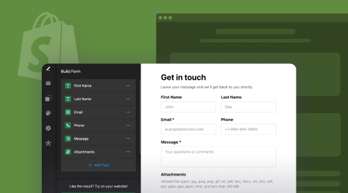 Adding Form to Shopify with Free Online Form Builder