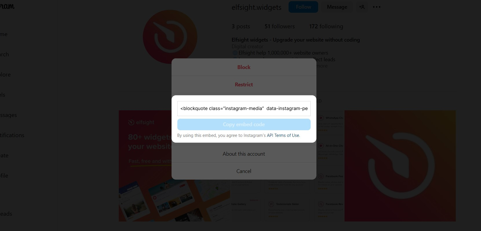 Embed Instagram Feed: Embed Profile