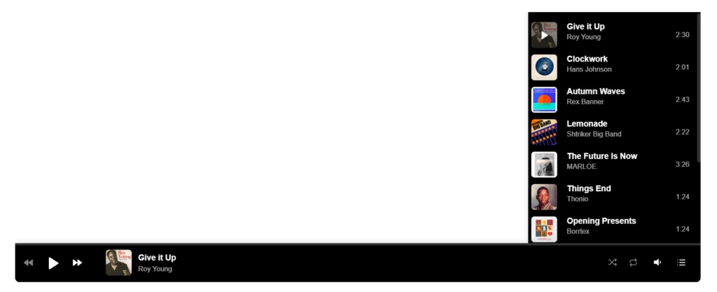 Пример аудиоплеера: список воспроизведения