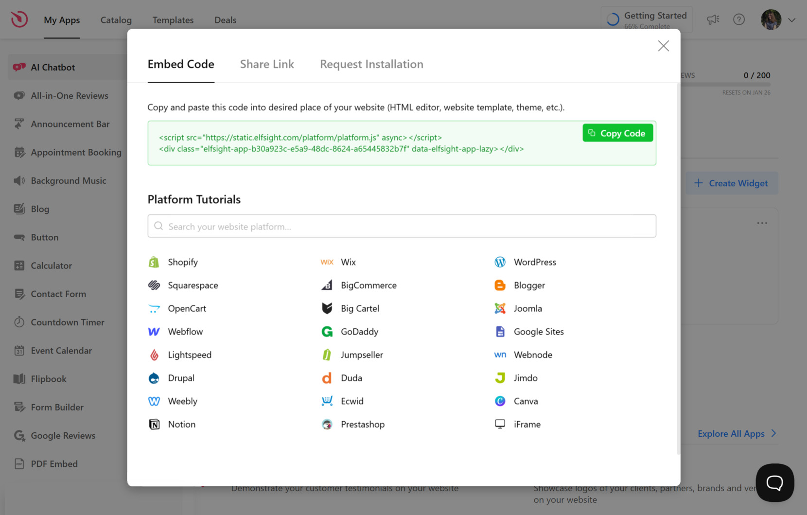 Embed the chatbot to your website
