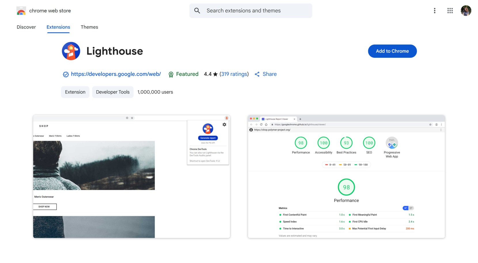 Website accessibility checking tools - Lighthouse