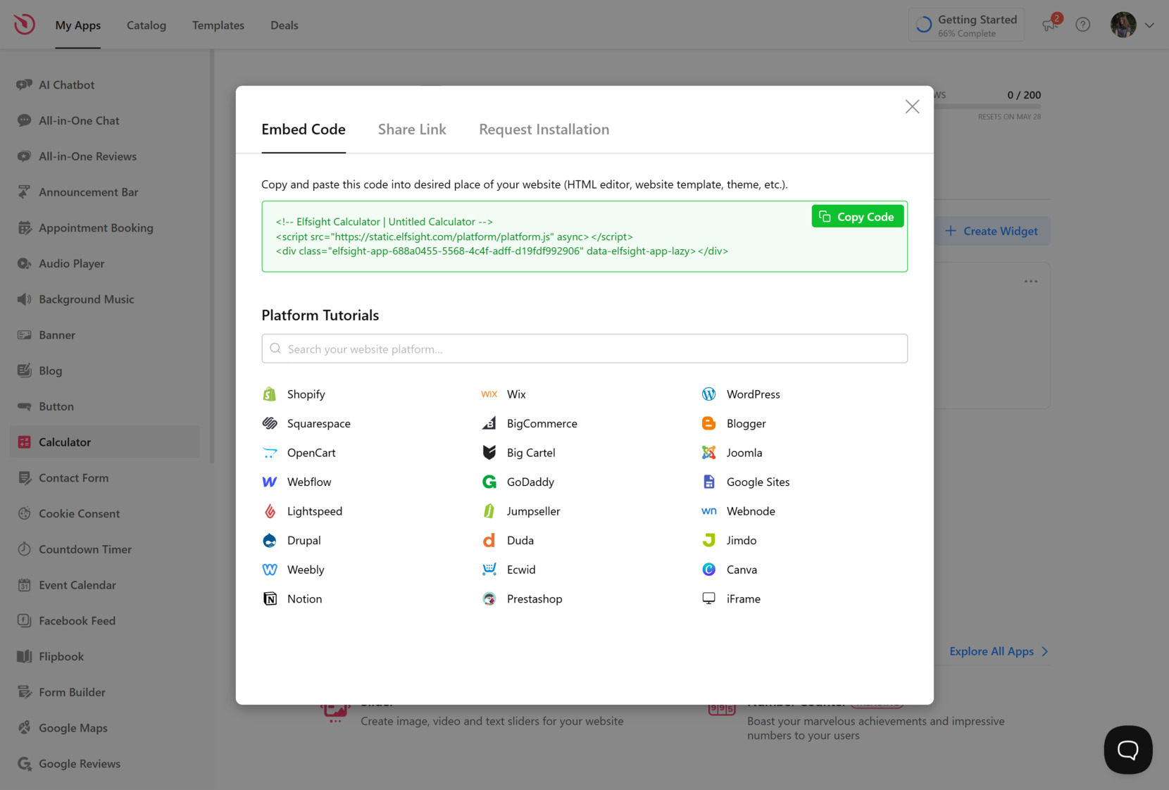 Embed the calculator to your website