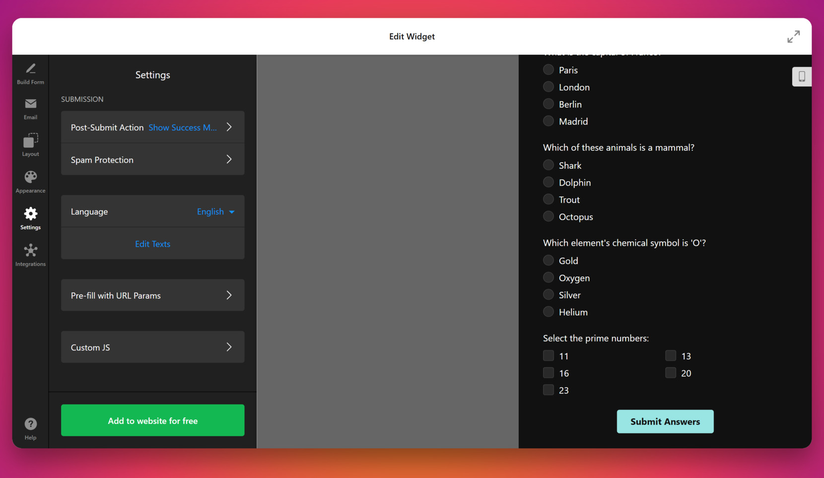 Passen Sie die Einstellungen an