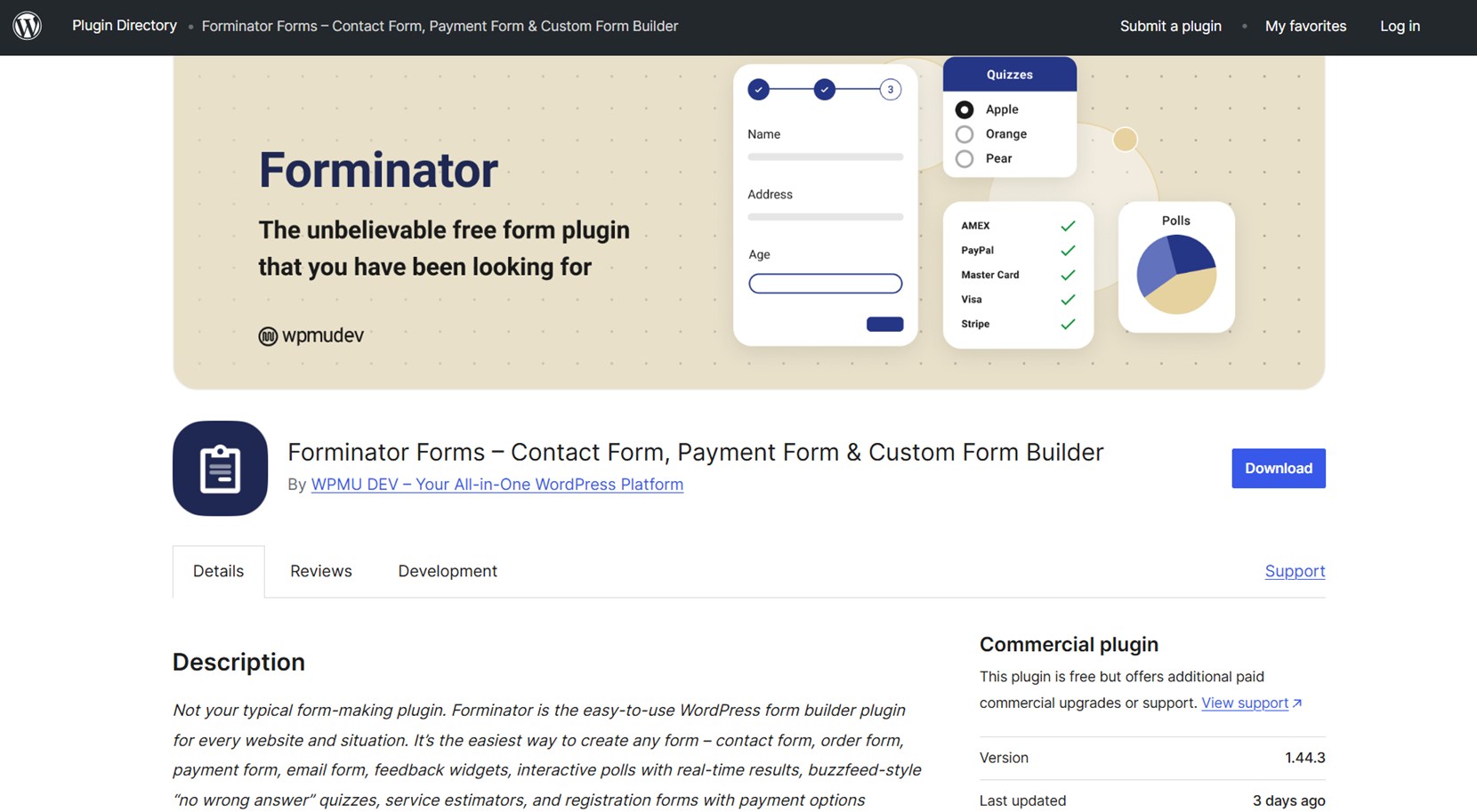 Forminator contact form plugin
