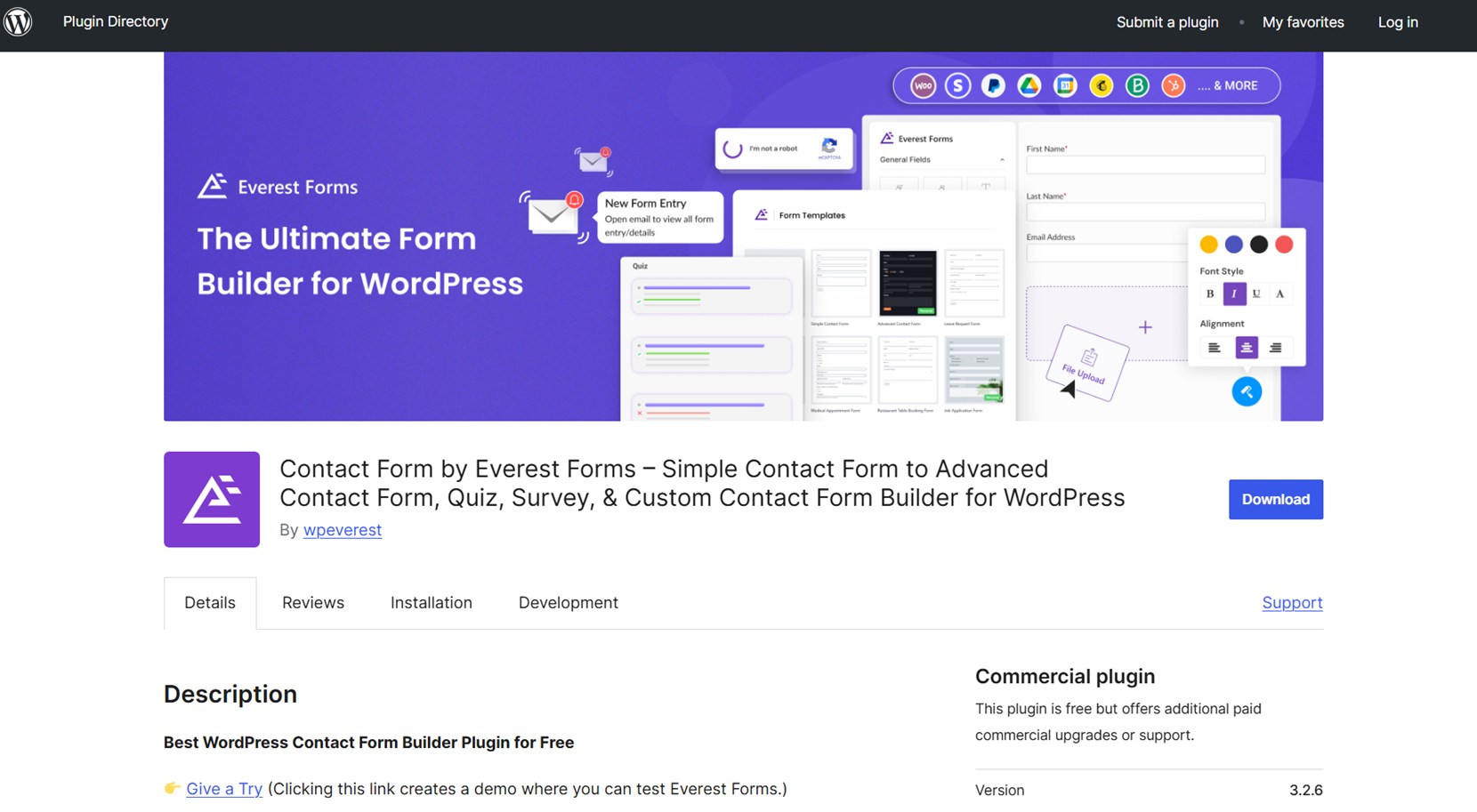 Everest Forms plugin for WordPress