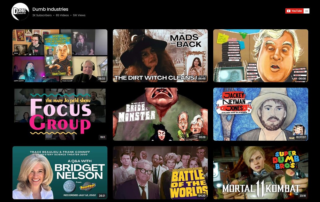 YouTube Gallery used by Dumb Industries