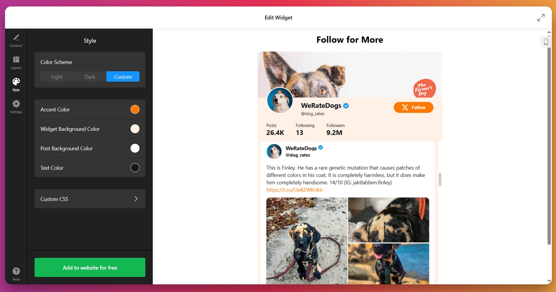 Style your Twitter feed