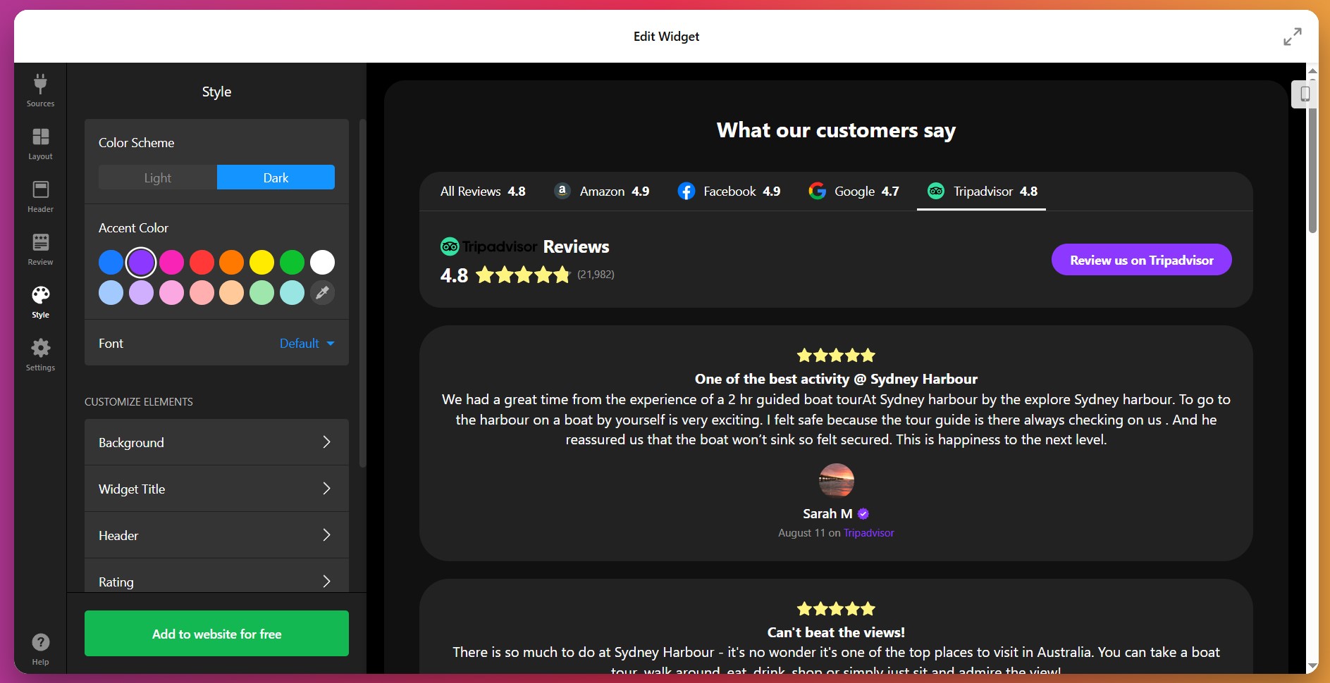 Adjust the widget's look