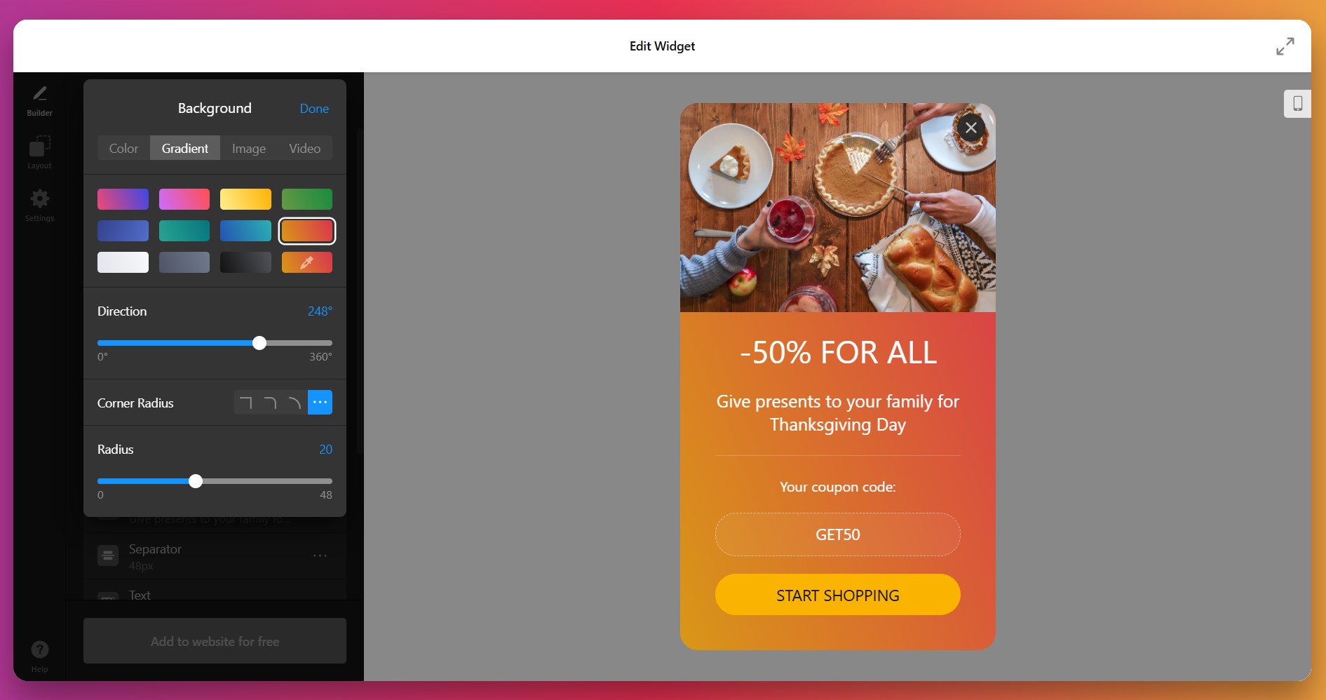 Customize popup appearance