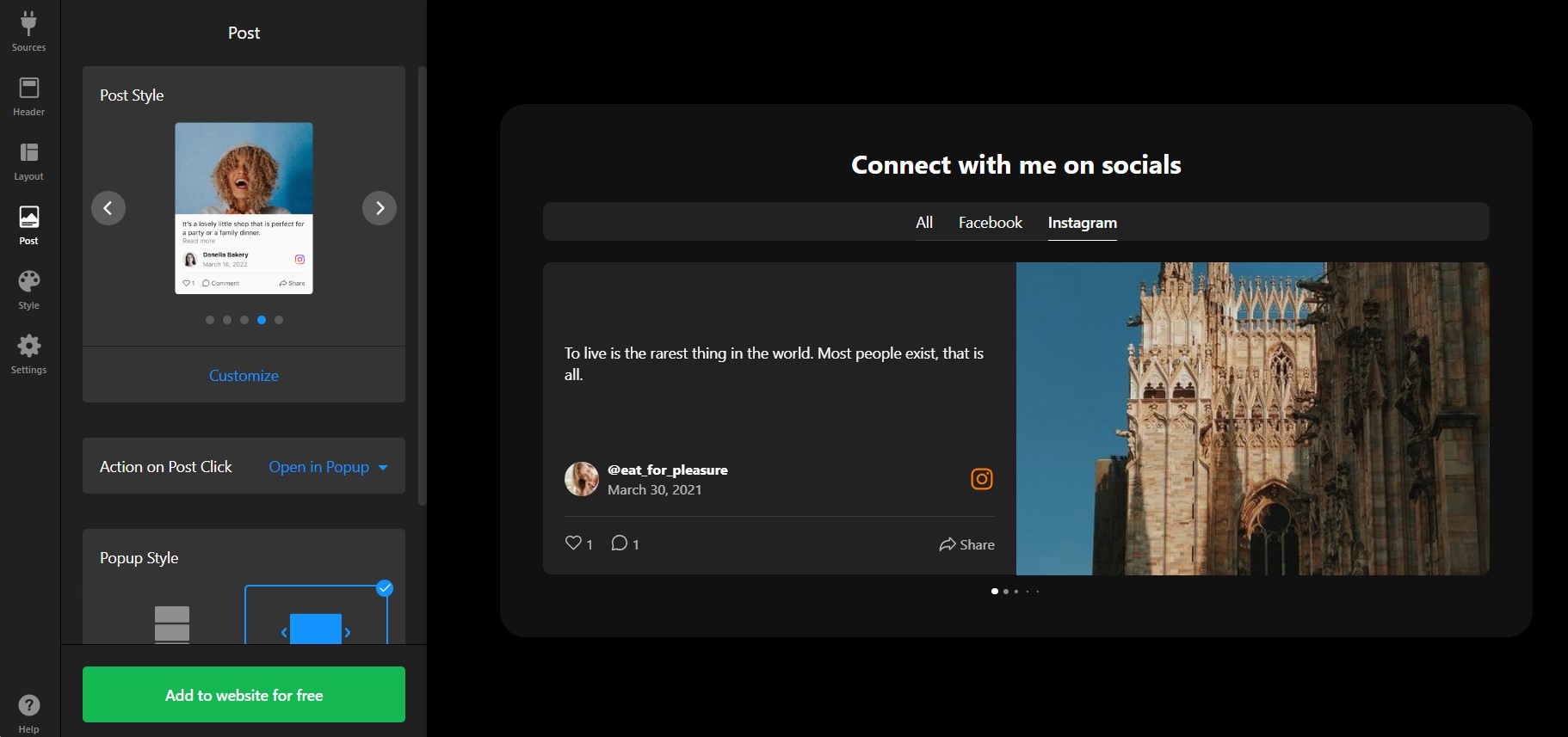 Customize individual post card styles
