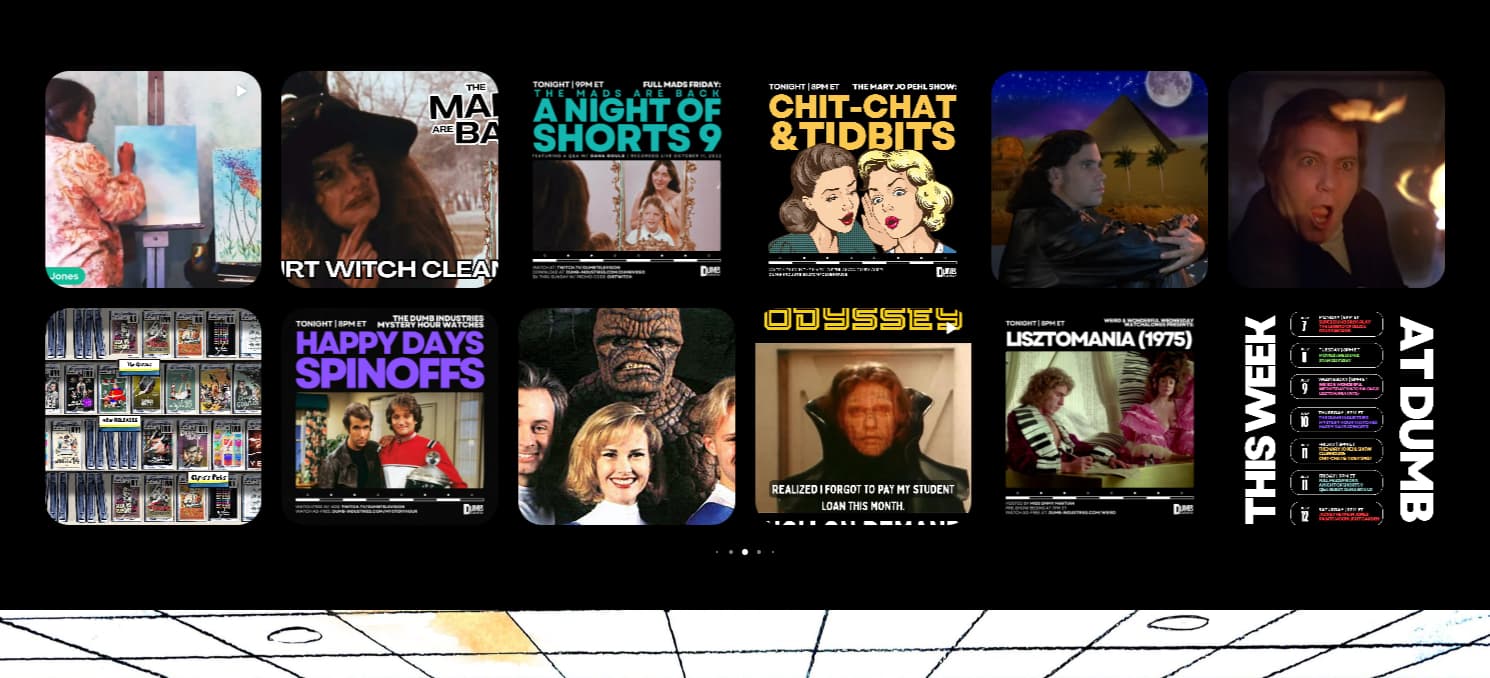 Dumb Industries Social Feed on their website