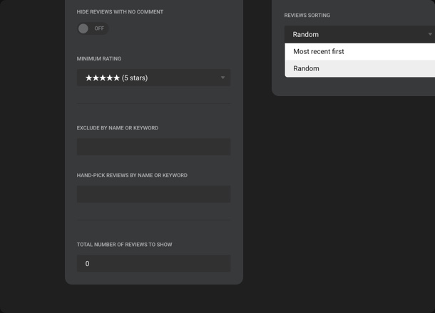 Controlo total sobre a fonte das avaliações