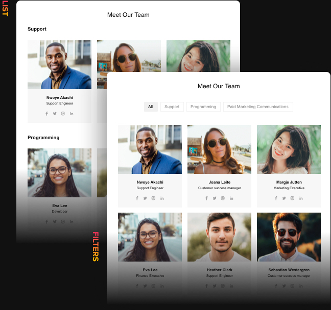 Crie estruturas e elementos