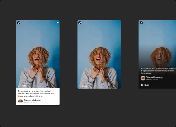 Несколько вариантов презентации карточек видео в одном виджете