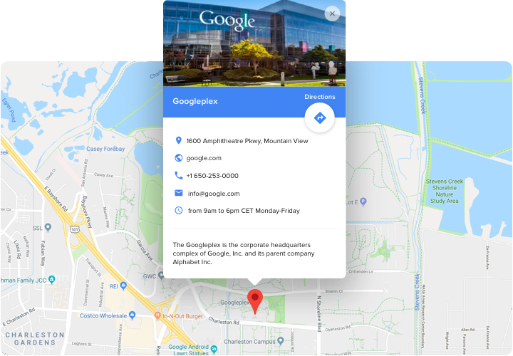 Google Maps-Widget für HTML