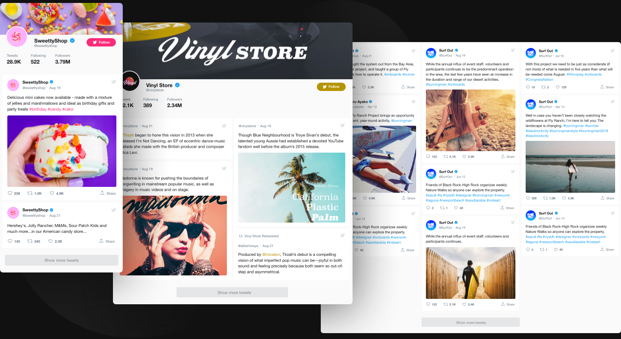 Viele Einstellungen zur Anpassung