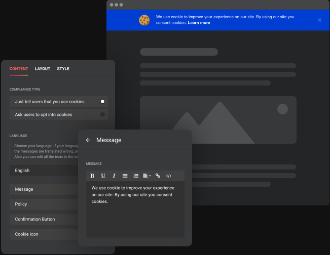 Notification des cookies effectuée facilement