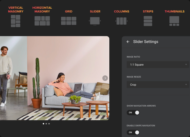 Varie opzioni per creare una galleria unica